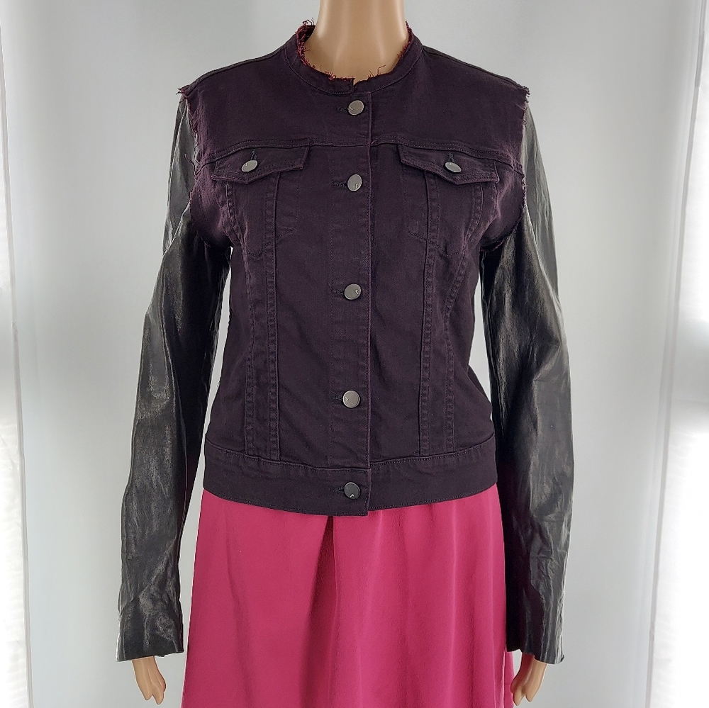 J Brand Lamb Leather Noir Red Jacket M